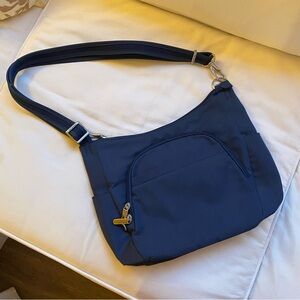 Travelon Blue Shoulder Bag with Adjustable Strap and RFID Blocking Technology